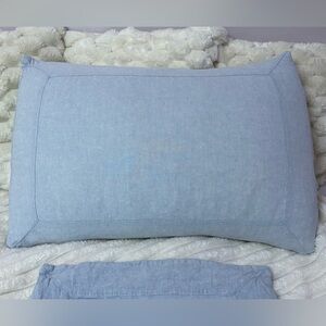 Set of 2 - Pottery Barn Chambray Light Blue Pillow Shams – Set of 2